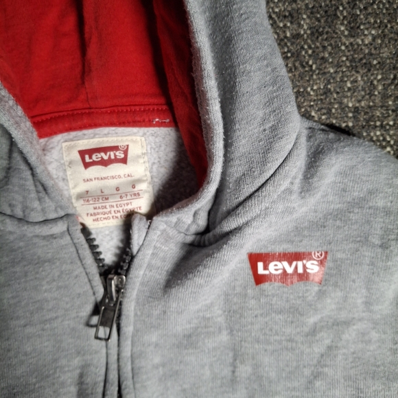 Levi's Kids Gray Hoodie with Red Lining - Picture 3 of 5